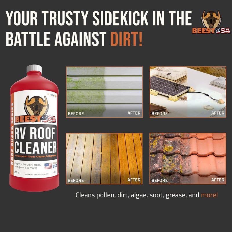 BEEST RV Roof Cleaner (32 Oz Super Concentrated Makes 5 gallons) - Roof Cleaner & Degreaser - Removes Dirt & Stains - Easy to Use - Best For Cleaning RVs, Campers, Trailer, Metal Building, Motorhomes - Image 2